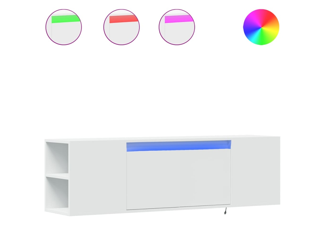 Móvel de Parede para Tv com Luzes Led Branco MAISON EXCLUSIVE (135x31x39.5 cm)
