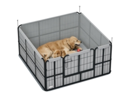 Caixa De Parto Preta Para Cachorros, Gaiola Com Suporte Para Tapete Lavável, Dimensões 122 × 60 Cm Para Filhotes