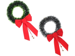 Guirlande De En Plastique Com Clochette Cloche Vert Anneaux De Grand Bowknot Decorações Artificielles 52,
