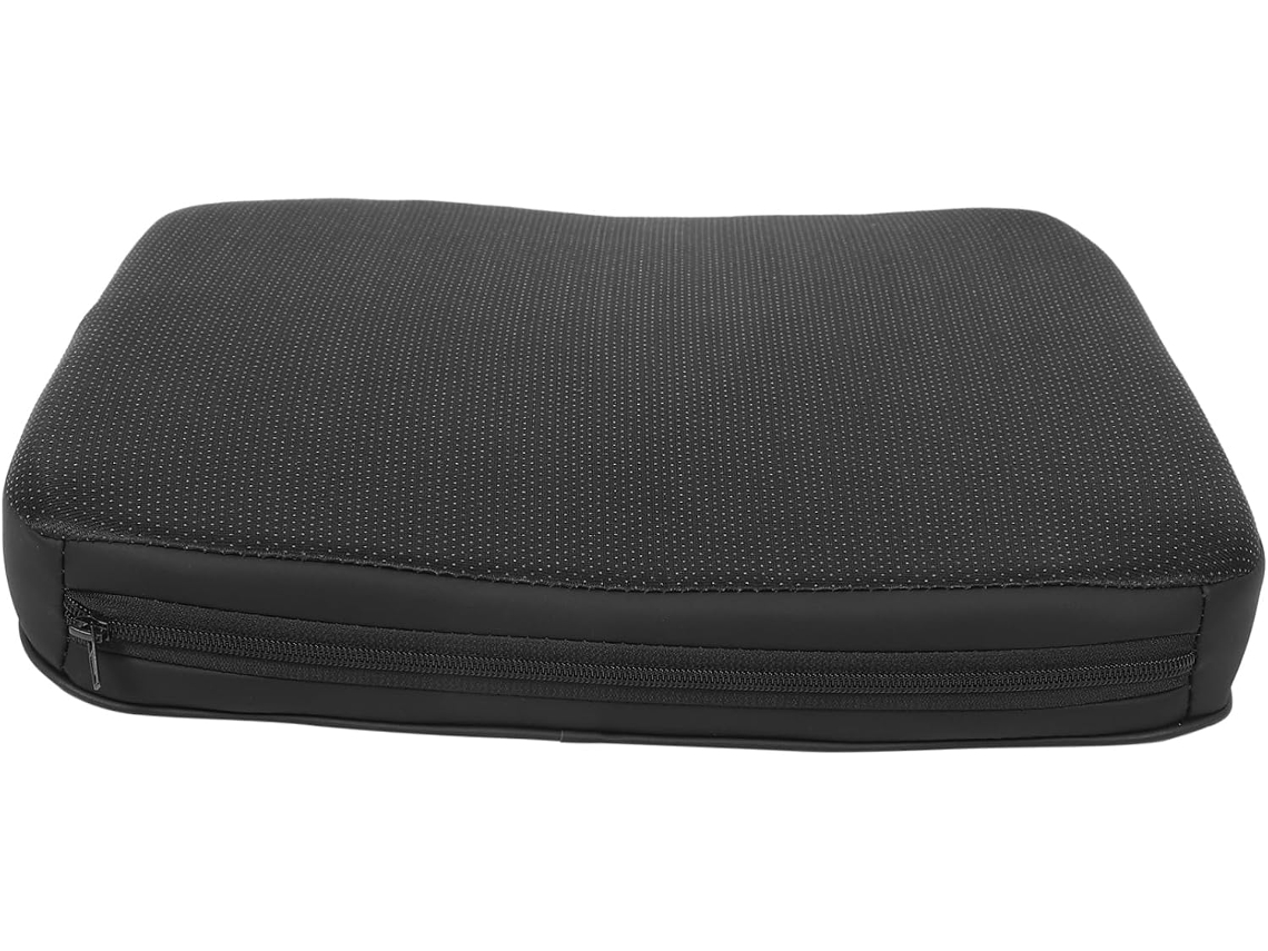 Assento Elevatório Para Carro Preto, Fibra Sintética E Couro.