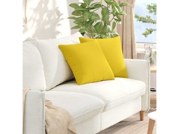 Vidaxl Travesseiros De Sofá 2 Unid. Tecido Amarelo Claro 45 X 45 Cm