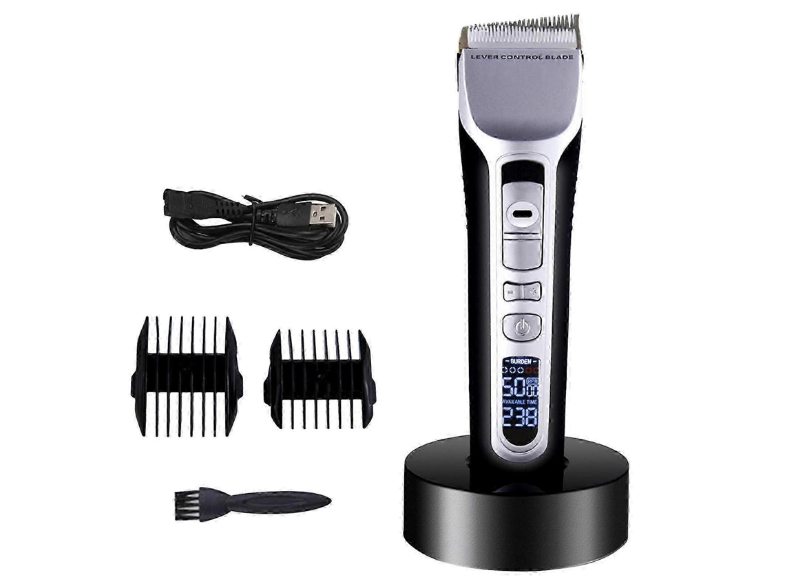 Máquina De Cortar Cabelo Sem Fio, Display Digital, Base De Carregamento