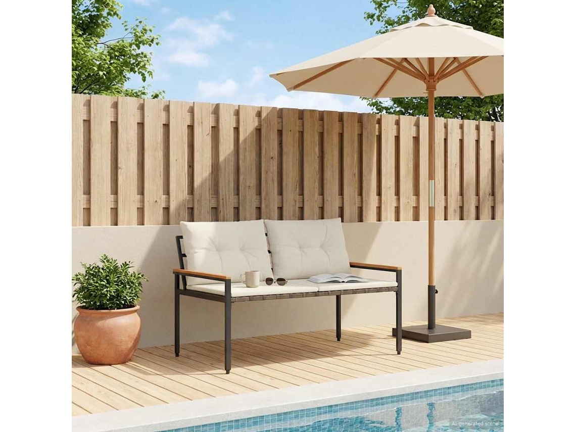 Vidaxl Banco De Exterior 2 -seater 116 X 67,5 X 72 Cm Vime Pe