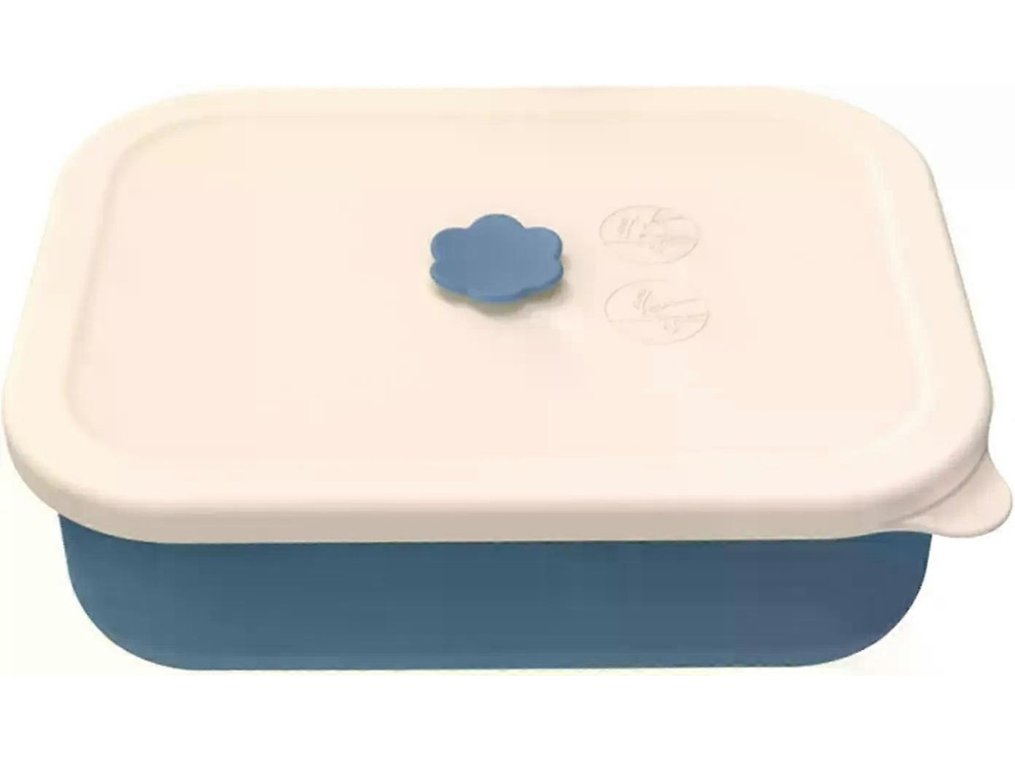 Lancheira quadrada de silicone Slowmoose, prática e versátil, pode ser levada ao micro-ondas, aquece, resfria, armazena e é portátil.