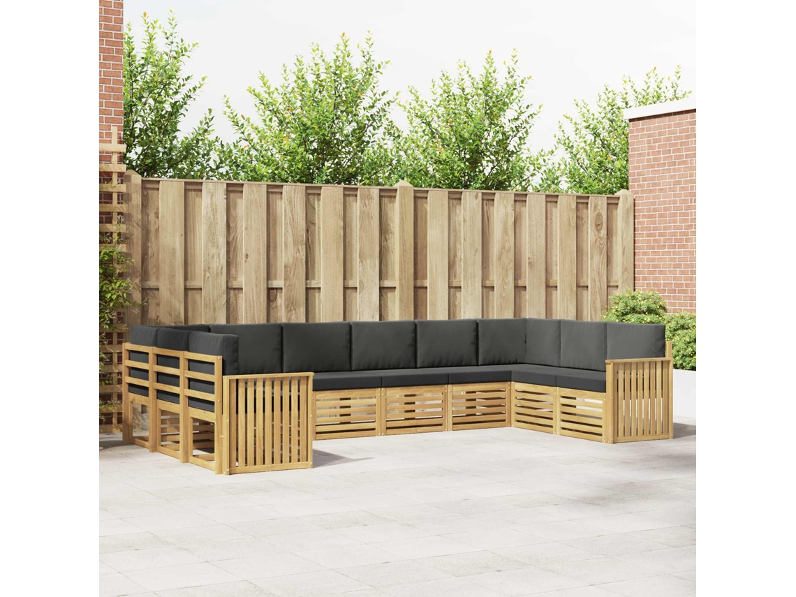 Vidaxl Conjunto De Sofás Para Exterior 10 Unid. Branco E Antracite