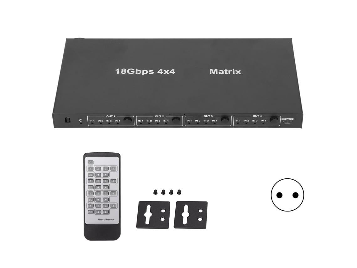 Divisor De Interface Multimídia Hd 4x4 Com Redimensionamento De Vídeo