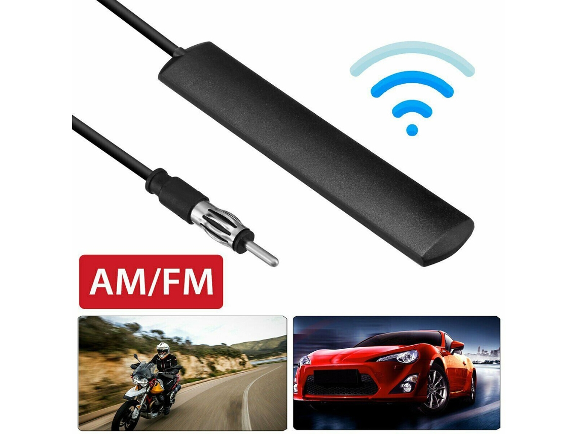Antena AM/FM integrada preta de 12 V para rádio automotivo universal Slowmoose