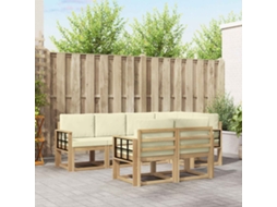 Vidaxl Conjunto De Sofás Para Exterior 7 Unid. Branco E Creme