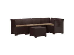 Vidaxl Sofá De Jardim De 5 Pessoas Com Almofadas Visual De Rattan Pp