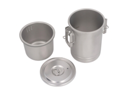 Panela de acampamento inox 304, multifuncional, com tampa portátil para cozimento e vapor | S/MARCA
