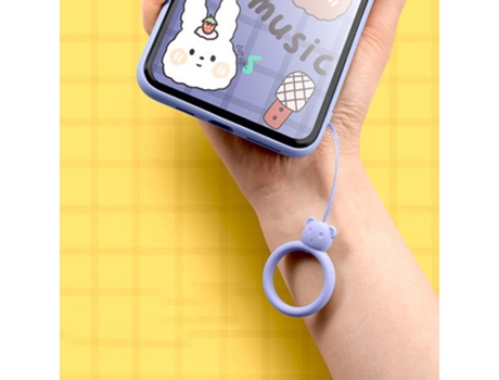 cordão de dedo para telefone Lanyard Silicone Verde Claro