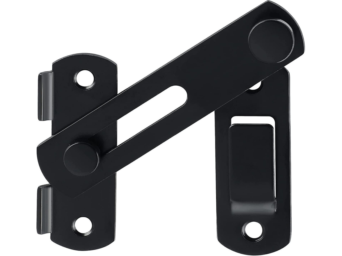 Fechadura Grossa Preta Trinco Pequeno para Porta Corrediça. Aço Inoxidável para Madeira, Interior Ou Jardim. Ems9500 b.