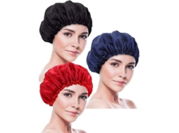 3 toucas de cetim, capuzes de dormir, toucas de dormir, turbantes de cabelo macio Aquaforge