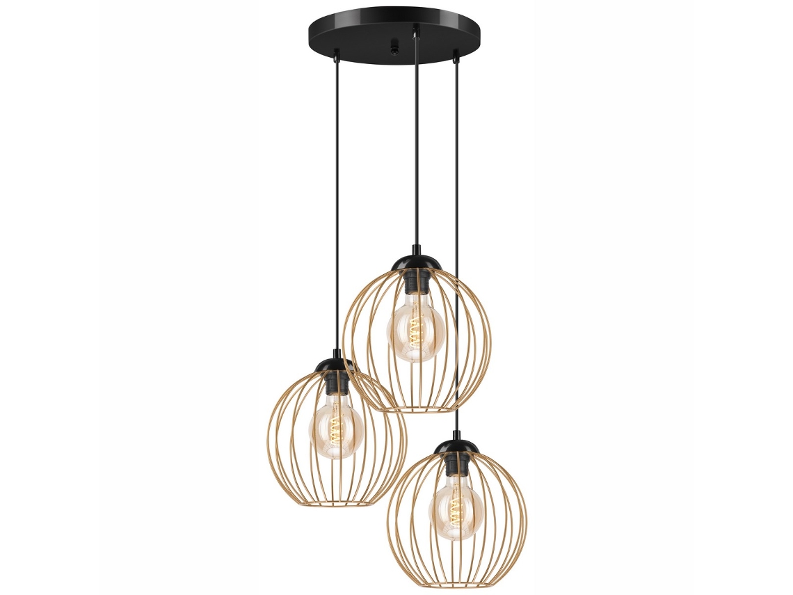 Candeeiro Suspenso Zoya, Metal, Ouro, 50x24x107 Cm, Seven Design