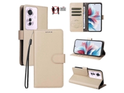 Capa Carteira De Couro Com Textura De Lichia E Bloqueio Rfid Para 3 Cartões, Compatível Com Oppo Reno11 F / Oppo F25 Pro.