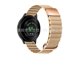 Pulseira De Couro Genuíno Com Fecho Magnético Reverso Para Samsung Galaxy Watch 4cor De Pele 18mm Yunzii (com 2 Pinos De Mola)