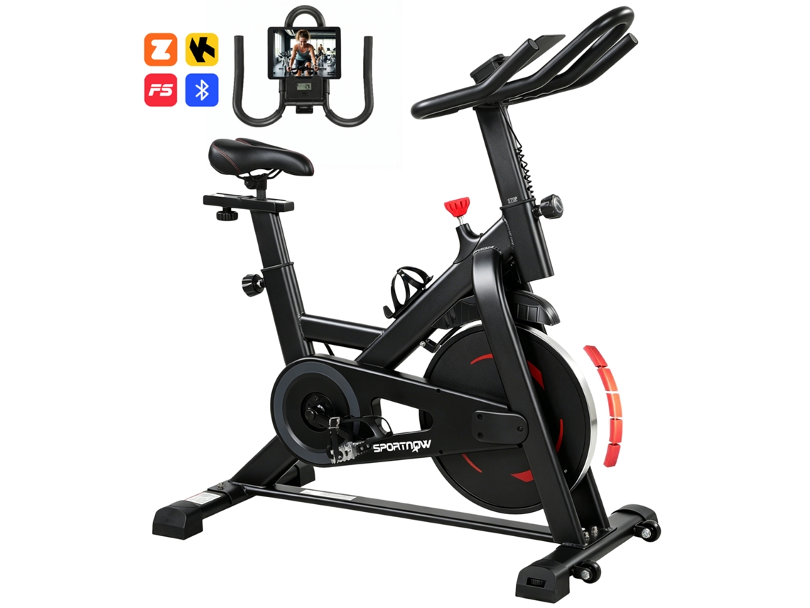 Bicicleta Ergométrica com app, resistência magnética, LCD, ajustável, suporte para celular BTFORUS
