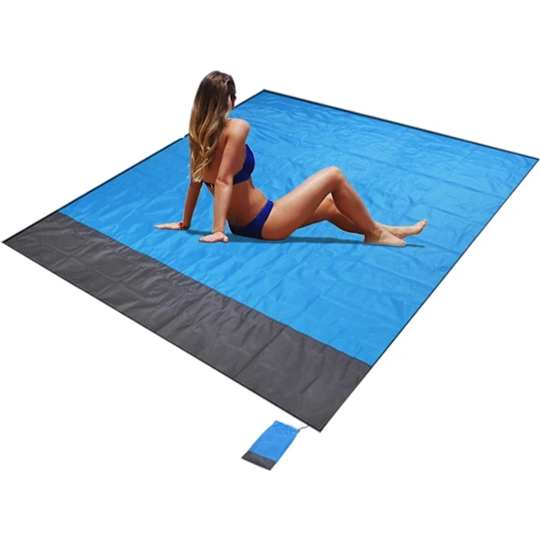 Ea Manta De Praia, Manta De Piquenique, Tapete De Praia Impermeável, Leve, Dobrável, Portátil, Com Bolso, 200 X 210 Cm - Máx.