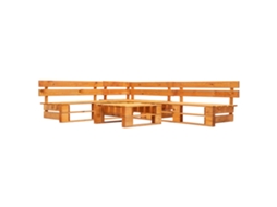 Sofás Paletes Jardim 4 Pcs Madeira Marrom Mel Dkd Home Decor