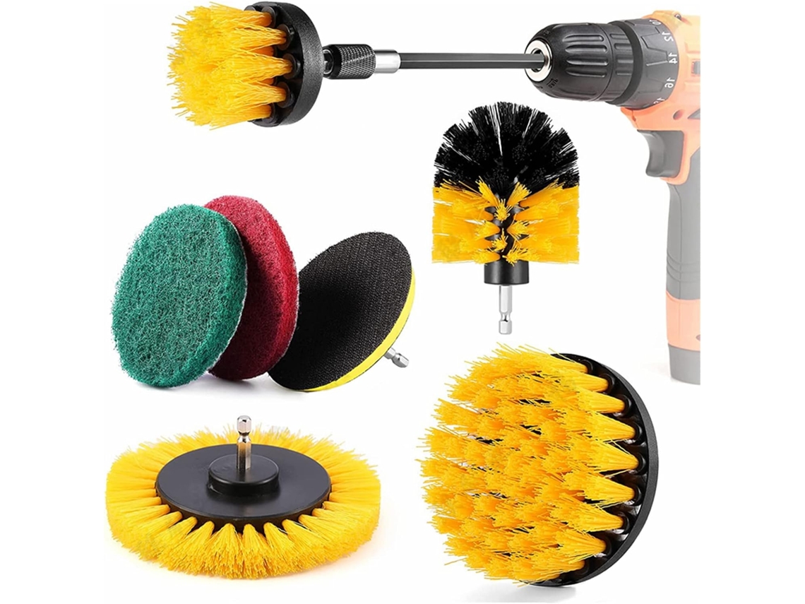 Conjunto de Escovas de Limpeza, Escova para Limpeza de Cerâmica, Mármore, Rejunte, Banheiro, Cozinha, Piso, Azulejo e Carro. AQUAFORGE