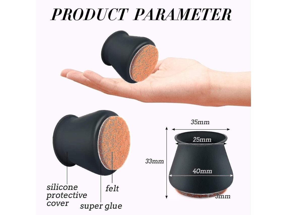 24 Protetores De Silicone Para Pés De Cadeira