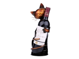 Prateleira de Vinho Decorativa Gato Metal