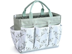 Bolsa organizadora portátil em tecido Oxford com compartimentos para ferramentas de jardinagem, artesanato e pequenos utensílios.