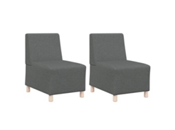 Conjunto 2 Conjunto De Sofá Moderno Vidaxl Cinzento Tecido (55 X 74 X 82 Cm)