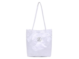 Bolsa Feminina Dobrável de Papel Kraft, Grande Capacidade, para Compras e Transporte GOKOCO (branca)