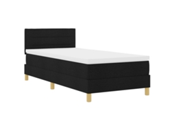 Conjunto 1 Cama Box Vidaxl Preto Tecido (90 X 190 Cm)