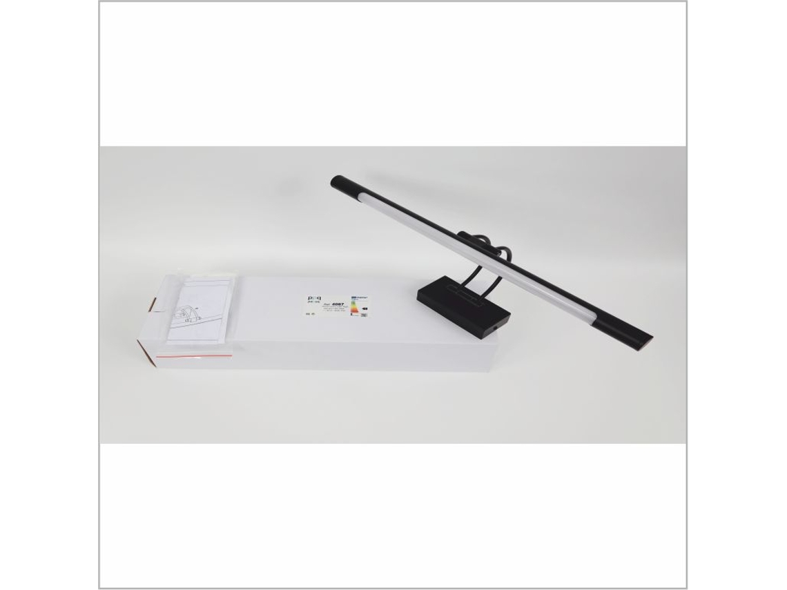 Aplique Led para Iluminar Quadros Espelhos Murais 12W Tradicional Luz Quente 3000K Preto Fosco Articulado e Giratório. 65Cm PAPUQ