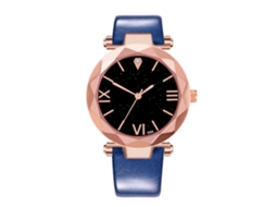 Reloj De Cuarzo Unisex Con Correa De Cuero Pu Para Parejas Estudiantes Zhoulianfa Azul
