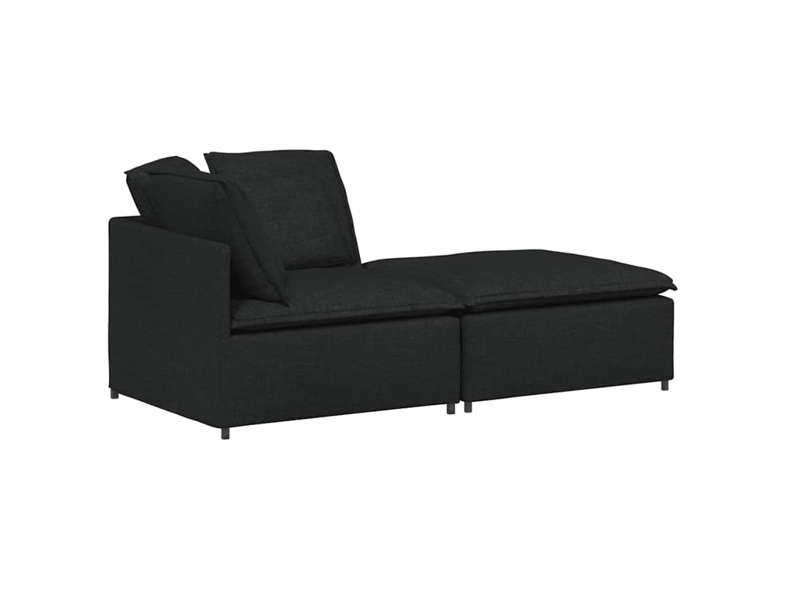Sofá Modular Vidaxl Preto Tecido