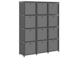 Display Shelf, Display Shelves Vidaxl Cinzeto Tecido (12 Cubos )