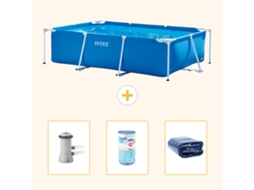 Intex Piscina Com Estrutura Retangular - 300x200x75 Cm - 4-peças S21254