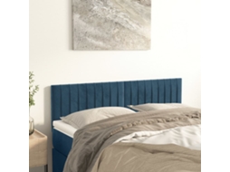 2 Pcs Cabeceira De Camapainel De Cabeceira Veludo 72x5x78/88 Cm Azul Escuro Lovely Home