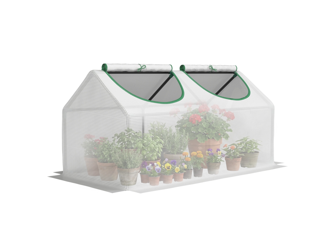 Serra Gives Garden Has Casetta With Copertura In Foot. Serra For Orto With Picchetti Is Bordi Estesi For Plants Is Flowers. 120x60x60cm. White