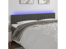 Cabecero de terciopelo con luces LED 160x5x78/88cm Gris oscuro