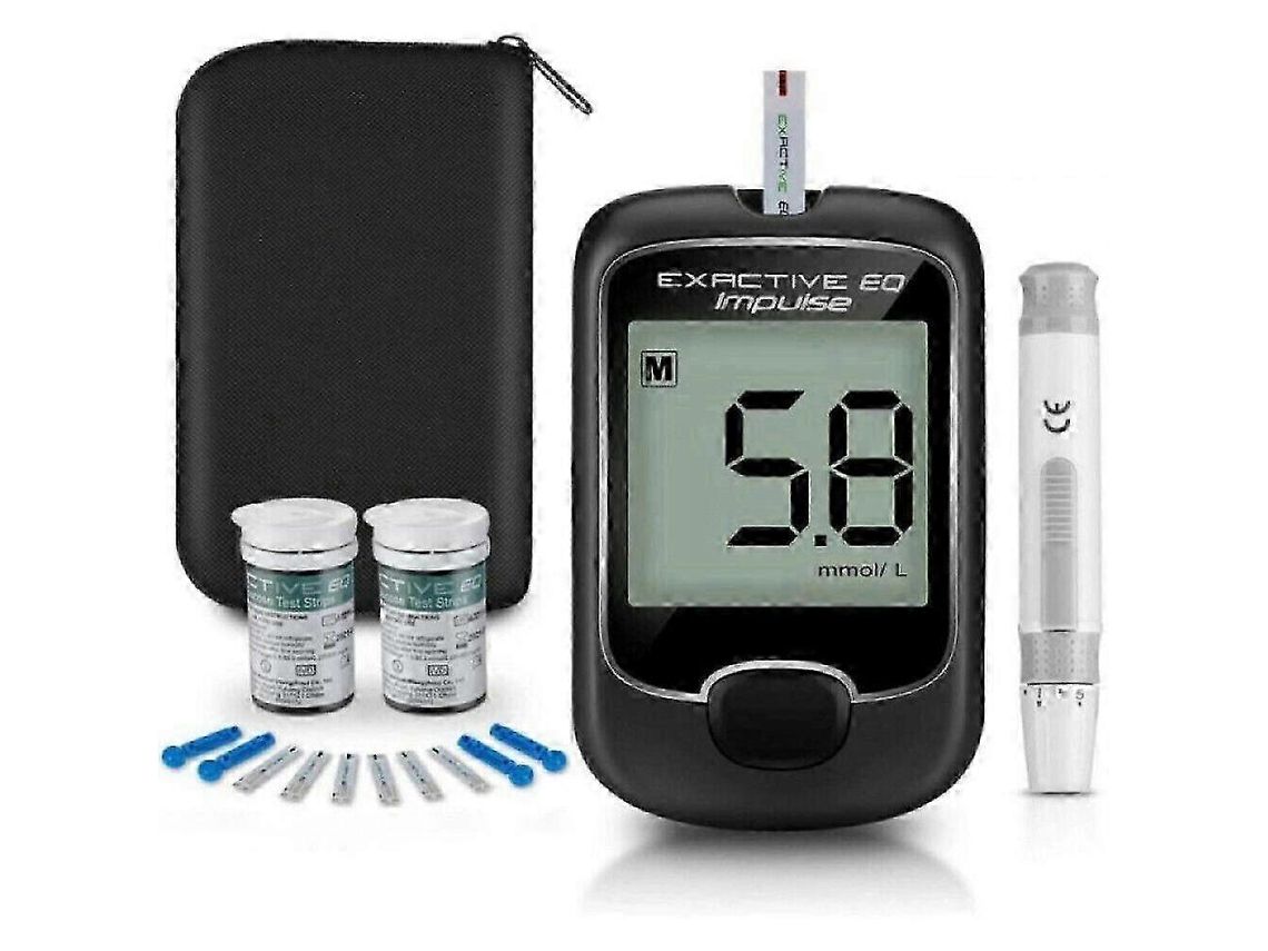 Kit Portátil De Monitoramento De Açúcar No Sangue Com Visor Digital E Tiras De Teste Lalamoli