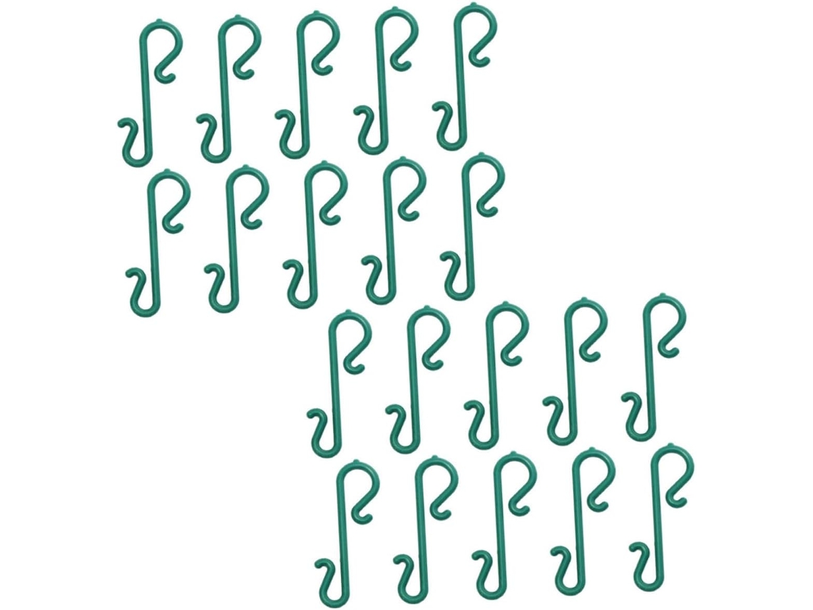 Kit de 100 Ganchos Decorativos Verdes para o Natal, Feitos de Plástico Multifuncionais, Ideais para Guirlandas e CHABERLU