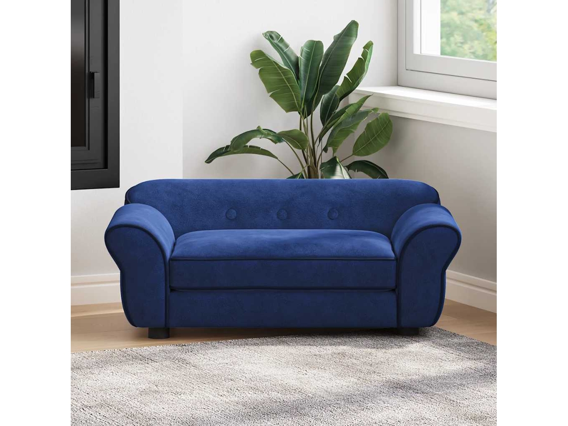 Vidaxl Sofá 72x45x30 Cm Pelúcia Azul