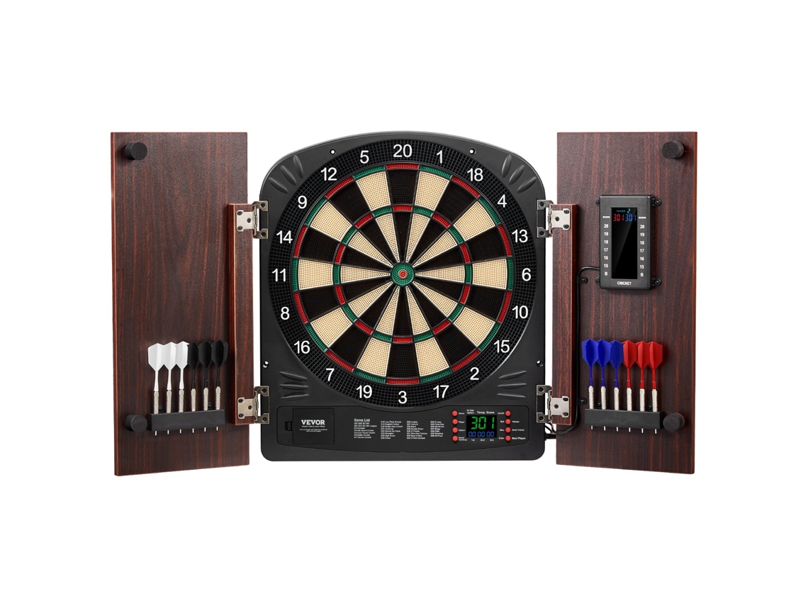 VEVOR Jogo de Tabuleiro de Dardos e Gabinete Completo de Fácil Montagem Φ 34,3 cm