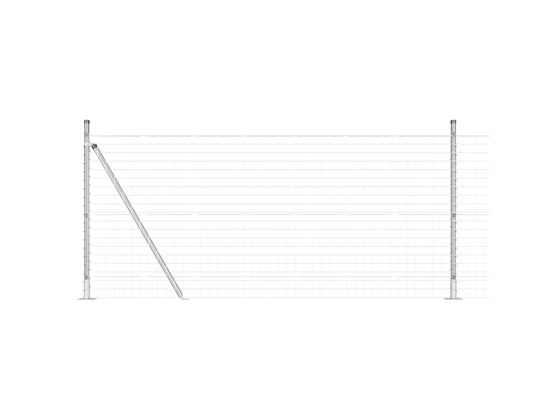 Conjunto 1 Cerca Externa Vidaxl Prateado Aço (25 X 0,8 M)