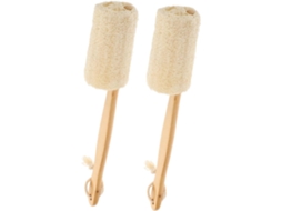 Lurelia Conjunto De 2 Buchas Vegetais De Banho Para Duche, Bucha Natural, Cabo Longo E Cerdas Macias