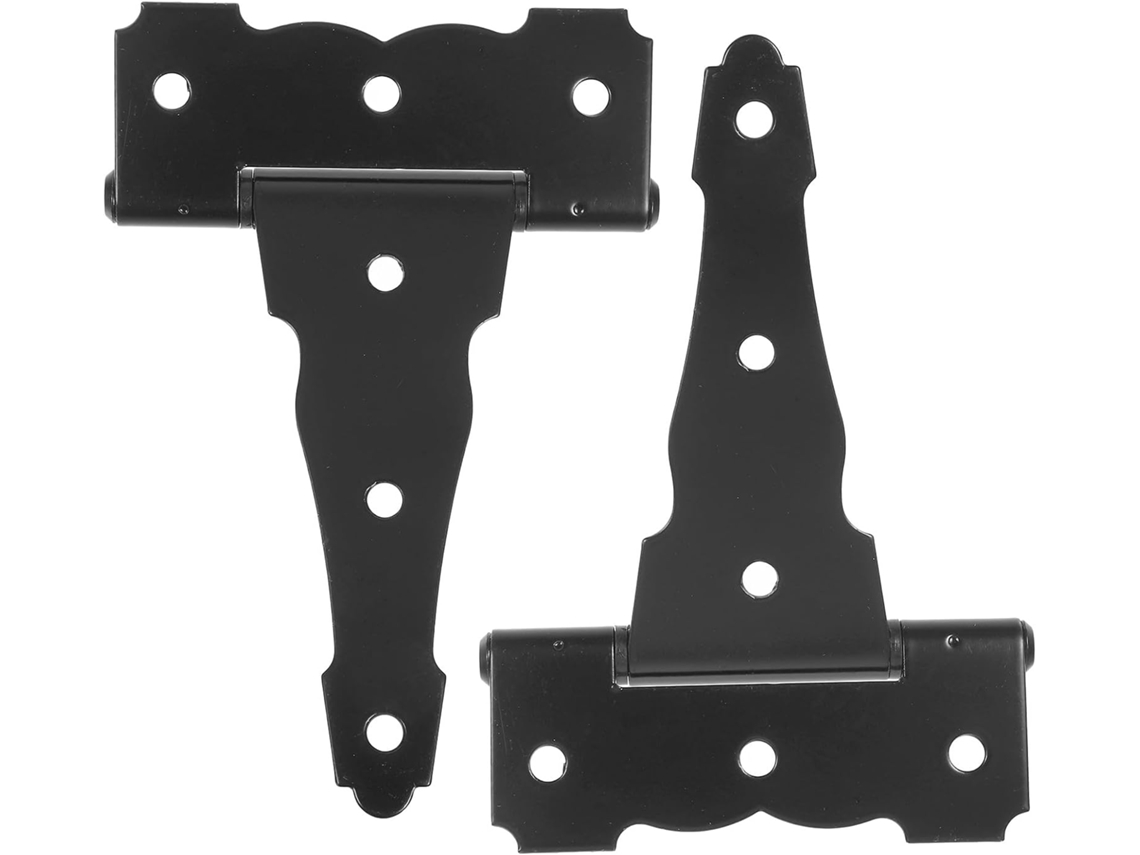 Dobradiças Reforçadas Em Formato De T Da Beavorty Para Portas Celeiro, 2 Peças, 12, 7cm 5 Polegadas, Preto Fosco, Para