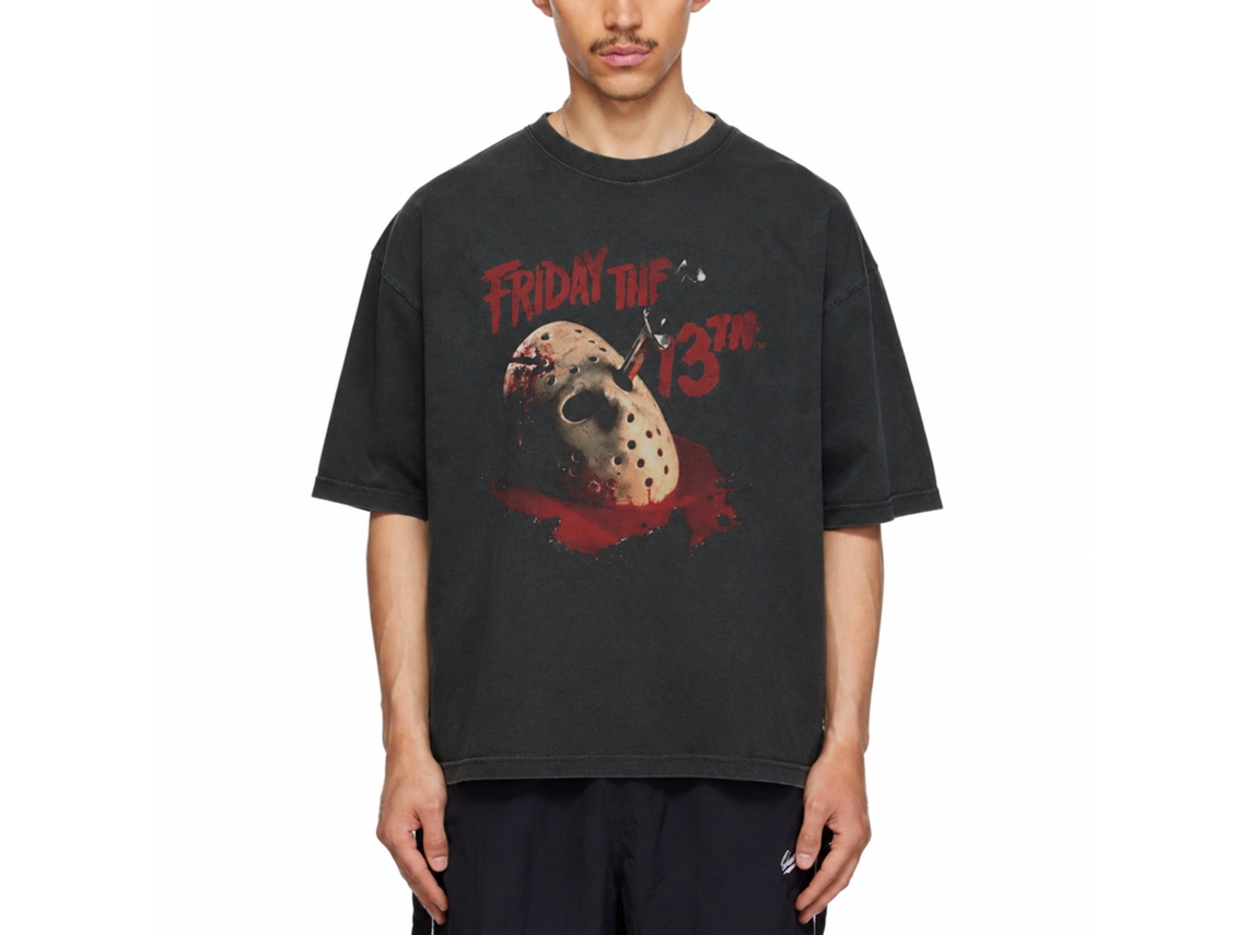 Rockinstone Friday The 13th Jason Mask Black T-shirt Size:xl