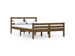 Estrutura Cama Pequena de Casal MAISON EXCLUSIVE em Madeira Castanho Mel (120x190 cm)