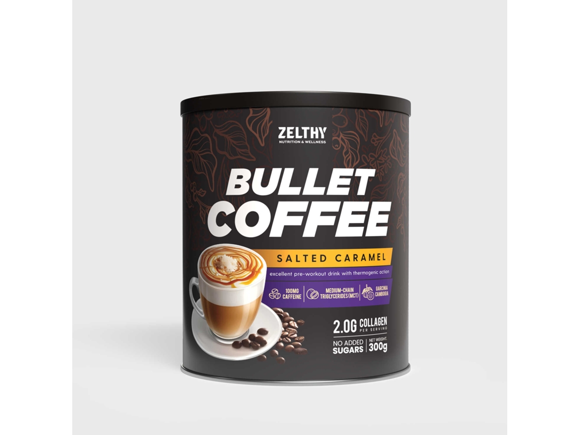 Suplemento de cafeína em pó de caramelo salgado Zelthy
