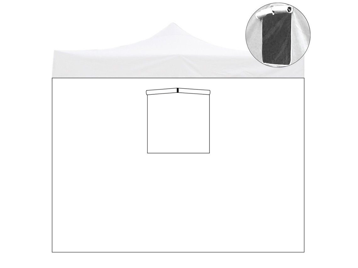 Toldo Lateral Branco Impermeável De 3x2m Com Janela Para Gazebo Retrátil De 3x3m