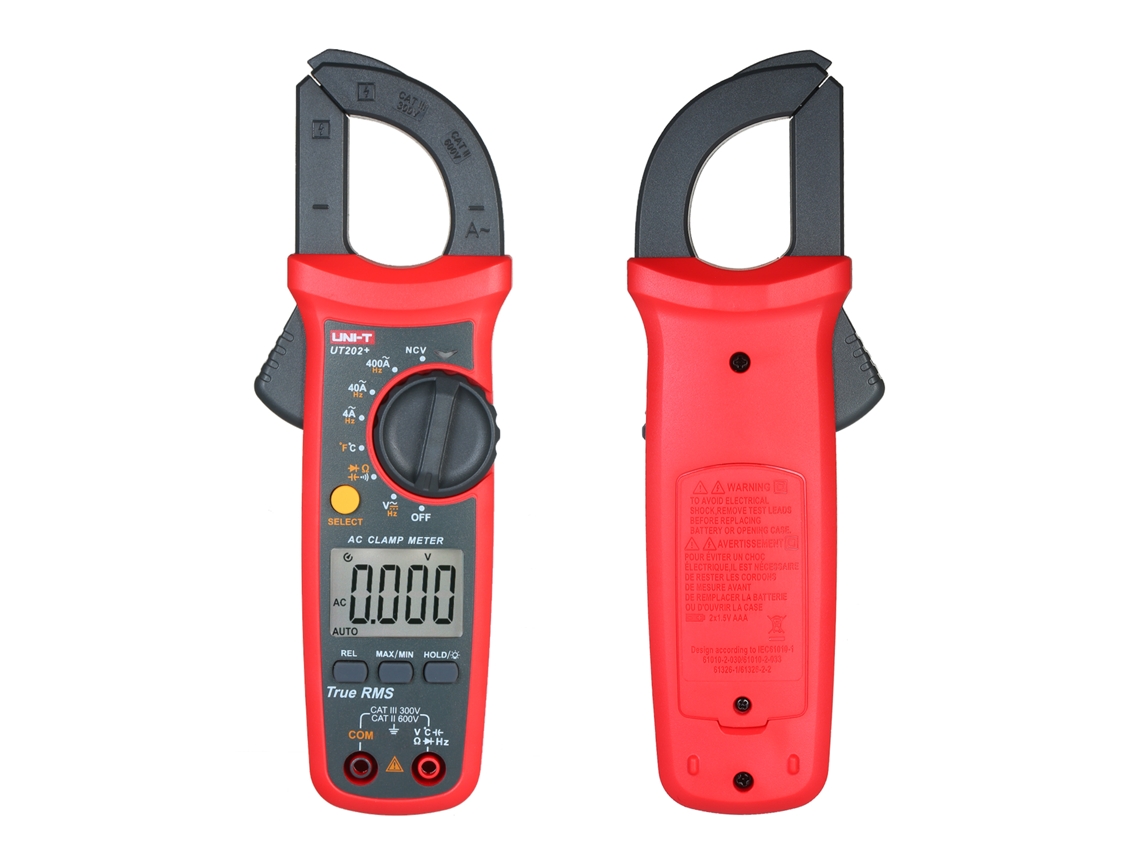 Unit ut202+ medidor de alicate digital 4000 counts true rms com medição de temperatura 40~1000℃ e capacitância S/MARCA